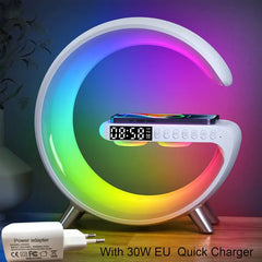 Multifunctional Wireless Charger & Alarm Clock with Bluetooth Speaker