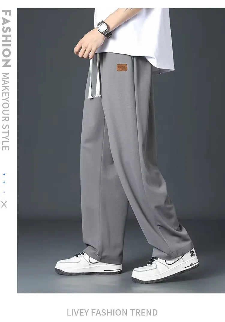 Ultra-Light Men’s Ice Silk Casual Pants - Breathable & Loose-Fit