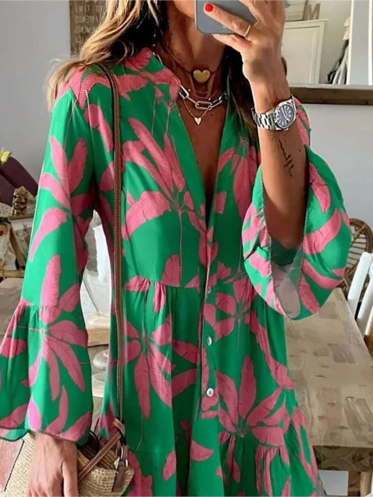 Robe chemisier Boho - Prête pour l'été et les voyages 
