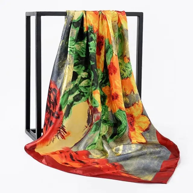 Écharpe en soie élégante pour femme - Luxueuse et polyvalente