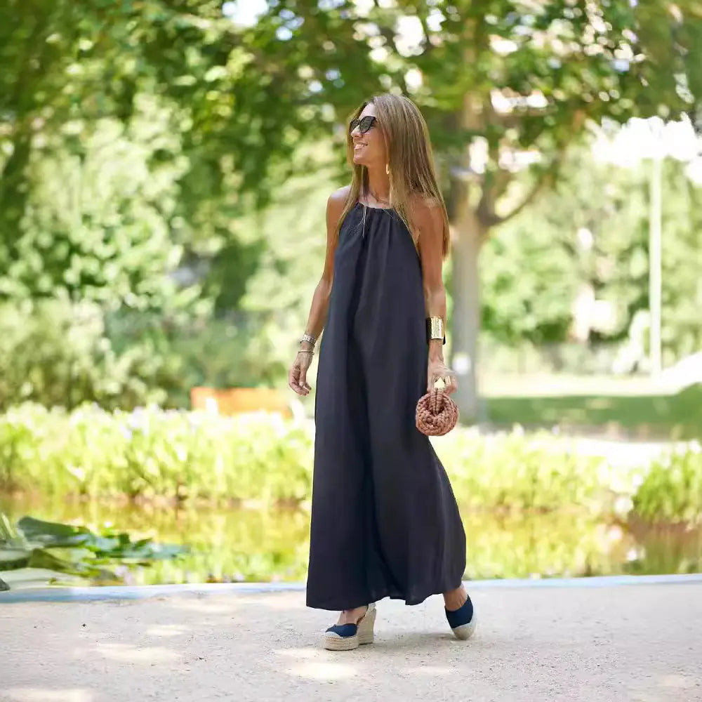 Chic Cotton-Linen Women's Dress