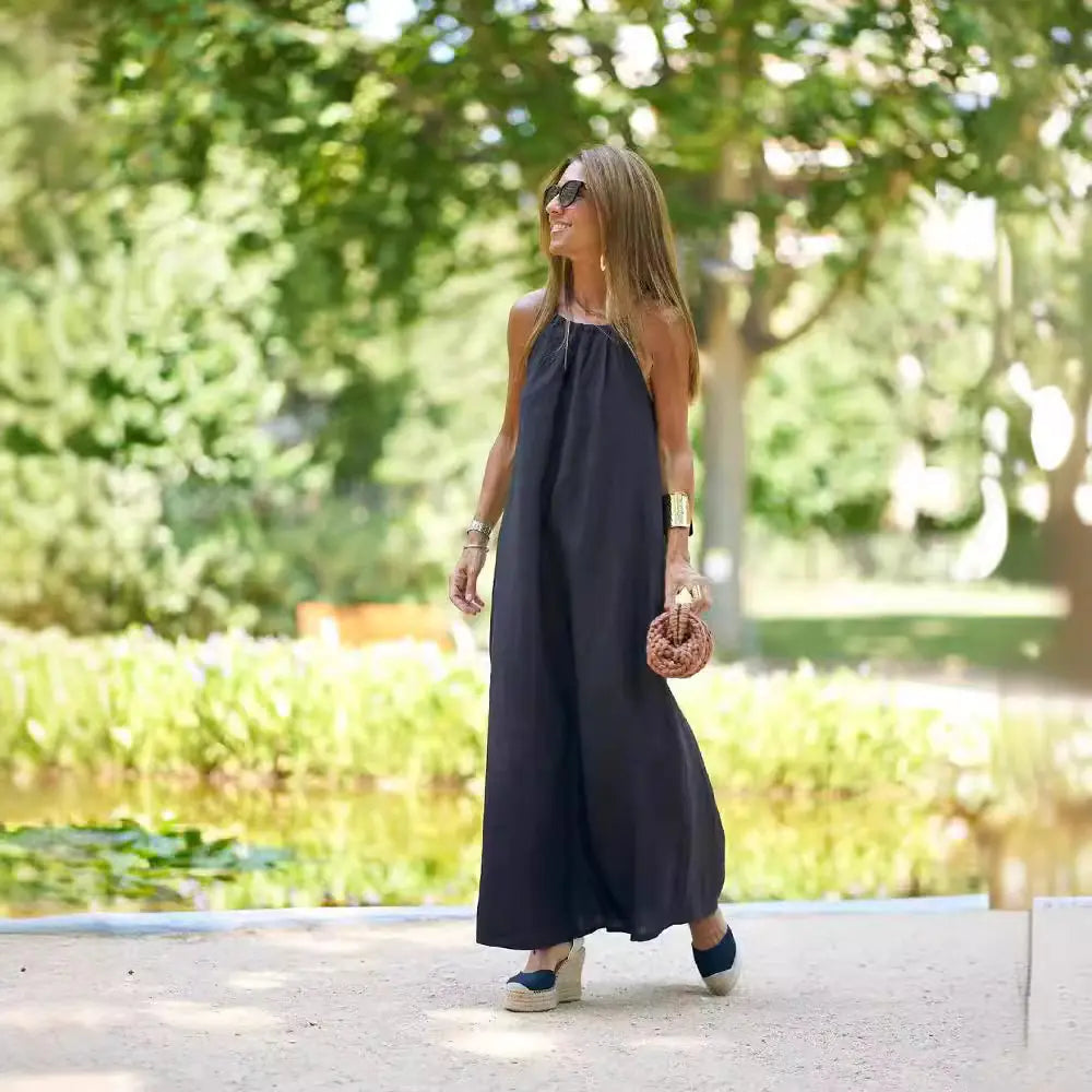 Chic Cotton-Linen Women's Dress