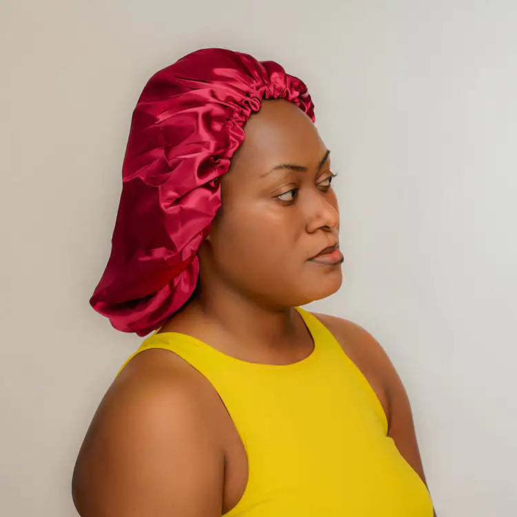 Luxurious Silk Satin Night Hair Cap - Prevents Breakage