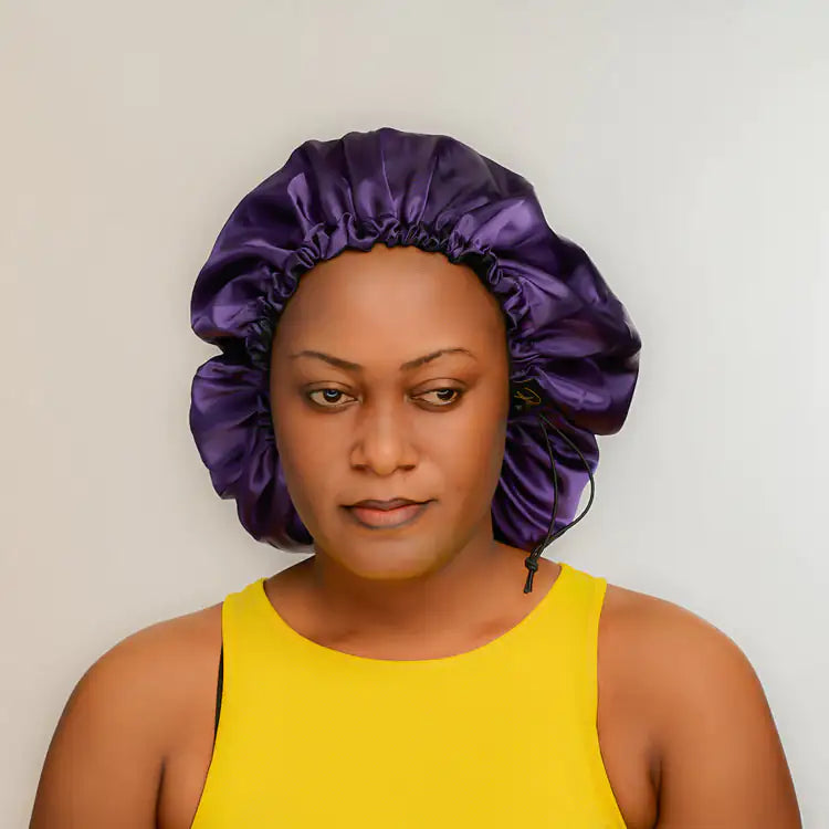 Luxurious Silk Satin Night Hair Cap - Prevents Breakage