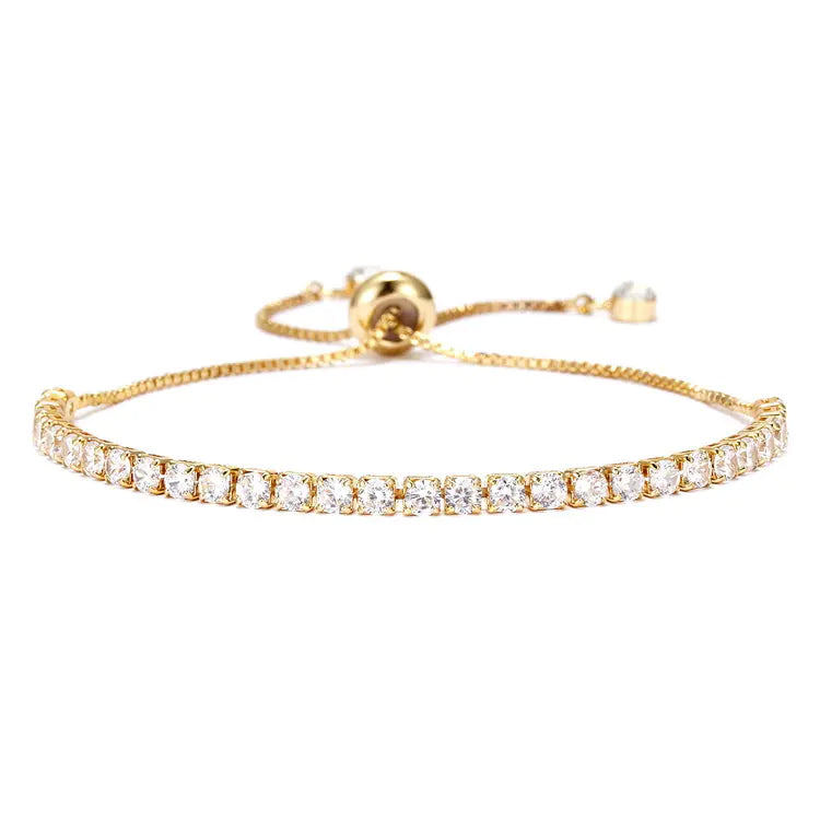 Elegant Adjustable Zircon Bracelet - Available in 3 Colors