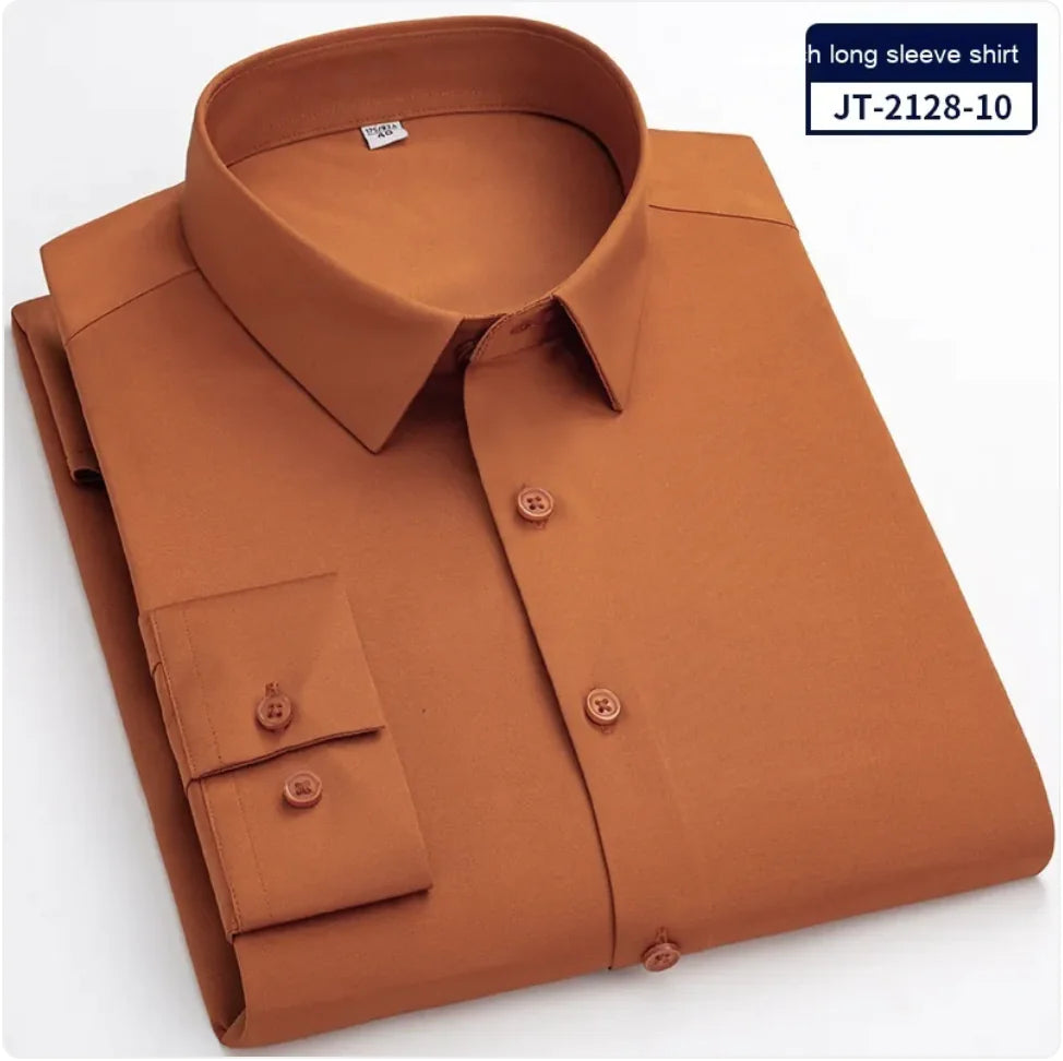 Seamless Men’s Elastic Long-Sleeve Comfort Shirt