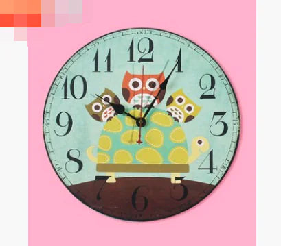 Vintage Owl Wall Clock - Rustic European Décor