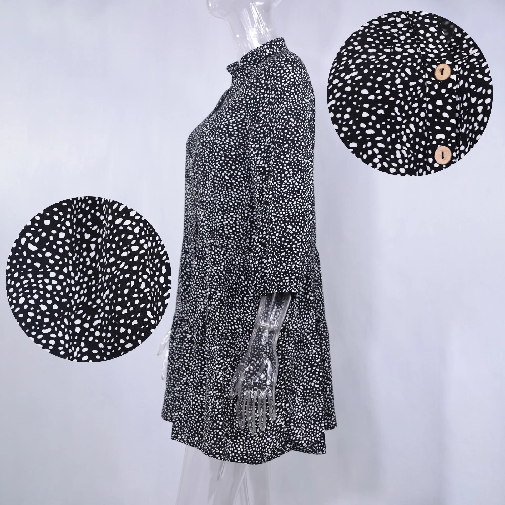 Robe fleurie chic à manches trois-quarts