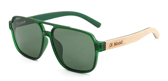 Lunettes de soleil polarisées vintage en bois respectueuses de l'environnement – ​​Protection UV400