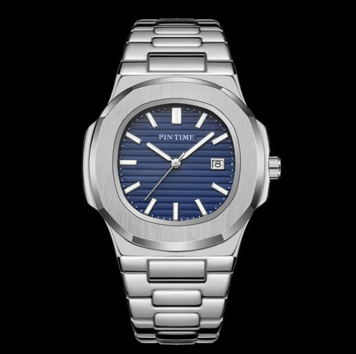 Luminous Stainless Steel Quartz Watch with Calendar