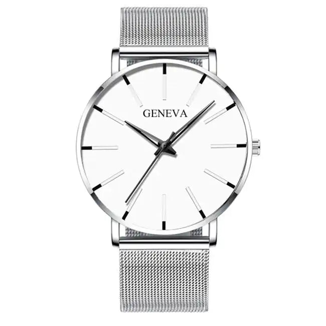 Montre élégante et minimaliste en acier inoxydable