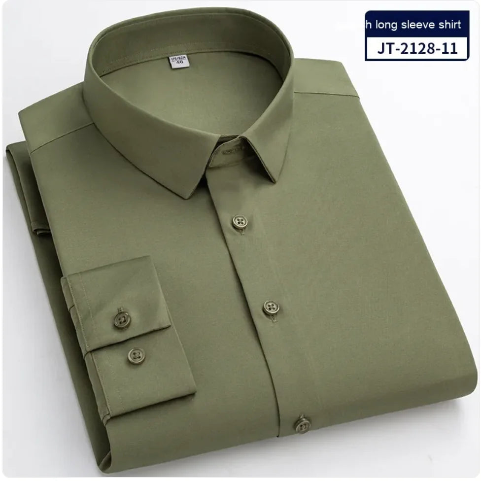 Seamless Men’s Elastic Long-Sleeve Comfort Shirt
