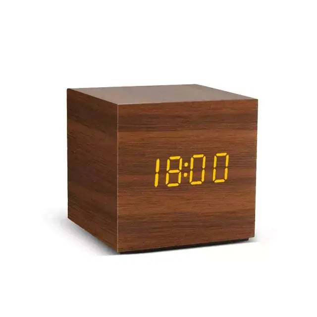 Voice-Controlled LED Wooden Alarm Clock