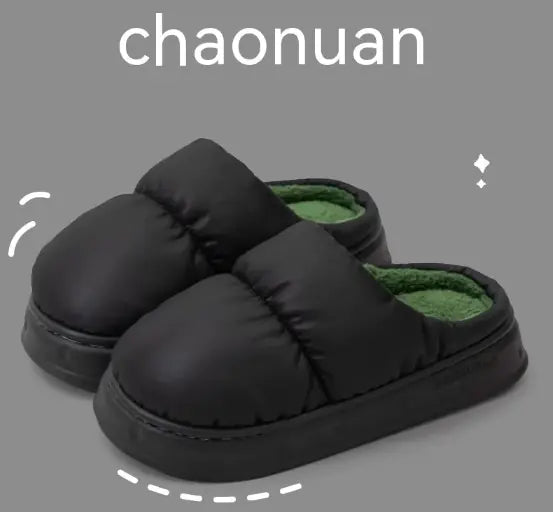 Chaussons d'intérieur/extérieur luxueux en peluche de coton