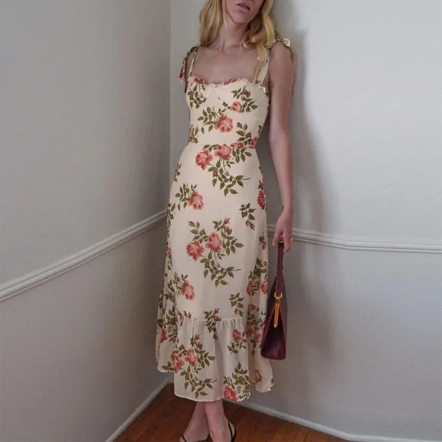 Chic Vintage Floral Maxi Dress - Perfect for All Occasions