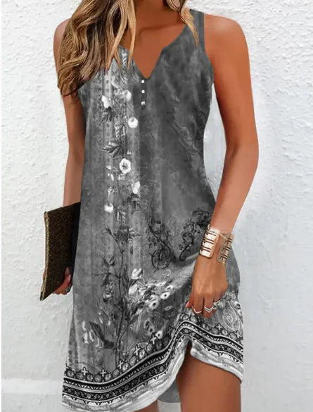 Robe sans manches à imprimés variés - Parfaite pour toutes les occasions 