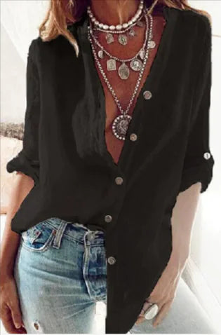 Cardigan doux à col en V - Mélange de coton confortable, manches longues