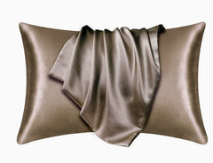 Lot de 2 taies d'oreiller de luxe en satin de soie