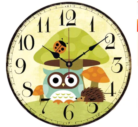 Vintage Owl Wall Clock - Rustic European Décor