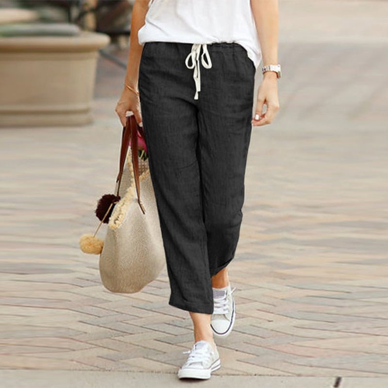 Elegant Drawstring Elastic Waist Pants