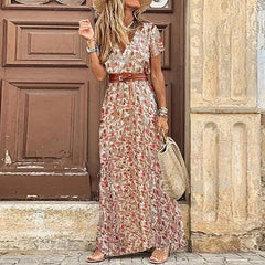 Robe longue oversize bohème printanière - Style fluide et dynamique