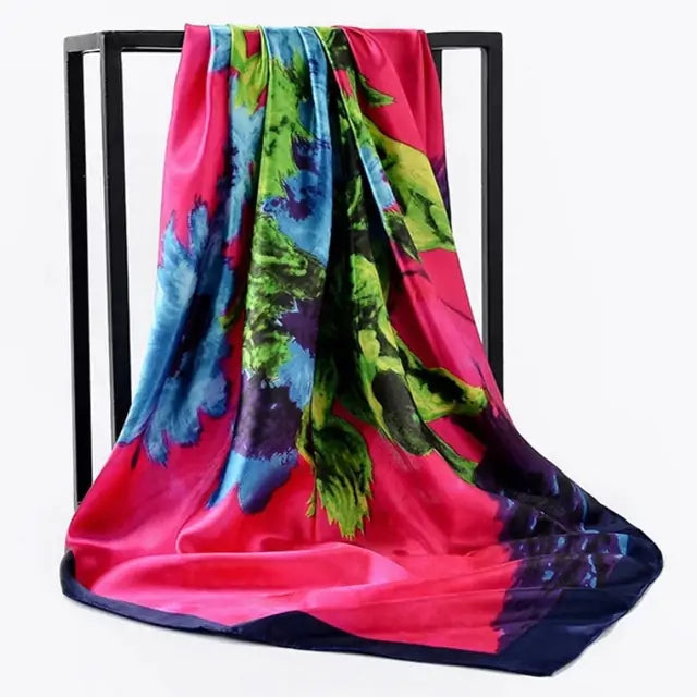 Écharpe en soie élégante pour femme - Luxueuse et polyvalente