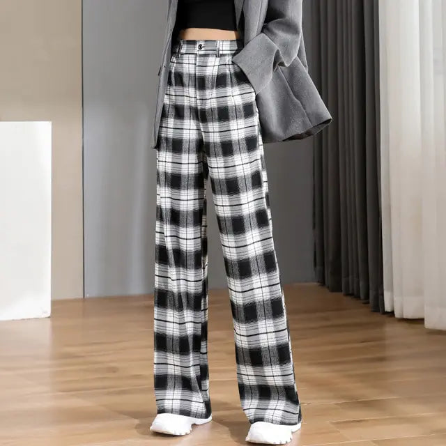 Pantalon droit taille haute vintage chic pour femme
