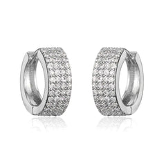Elegant Gold-Plated Zircon Cross X Hoop Earrings