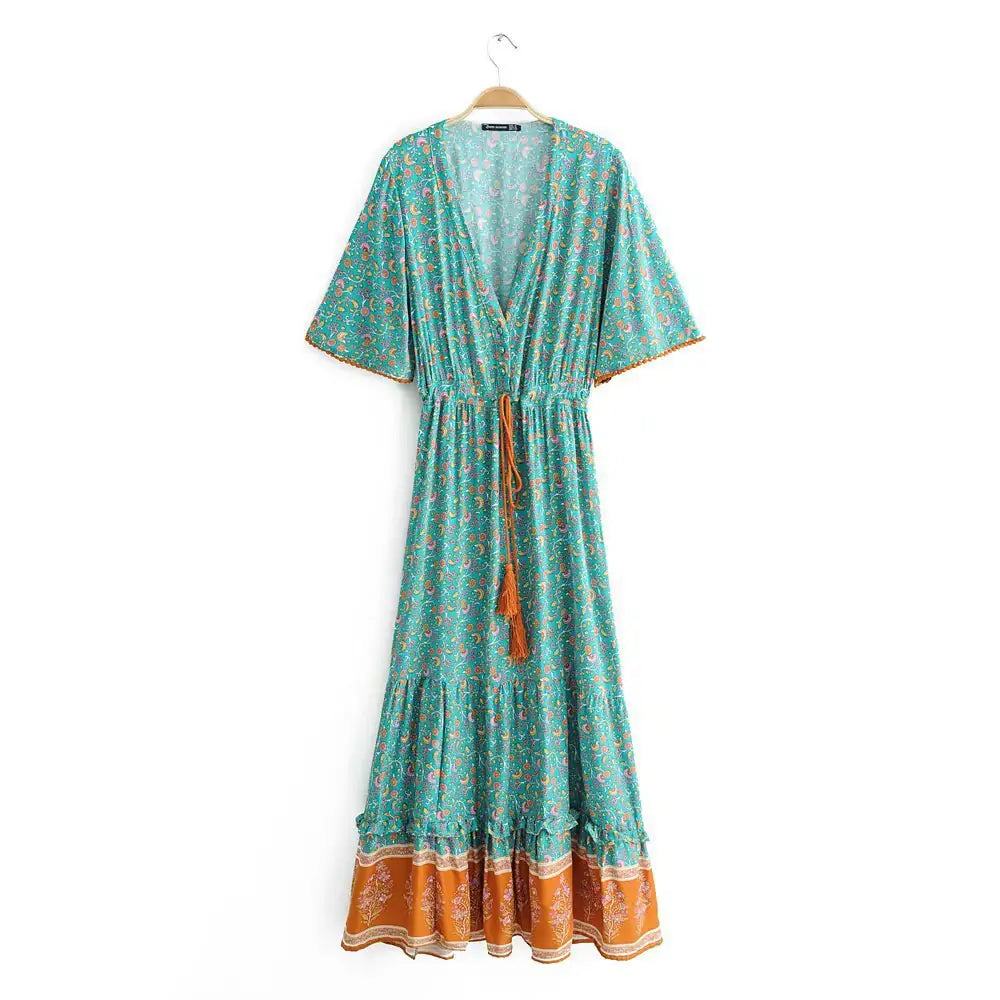 Bohemian Summer Print Dress - Vibrant & Free-Spirited