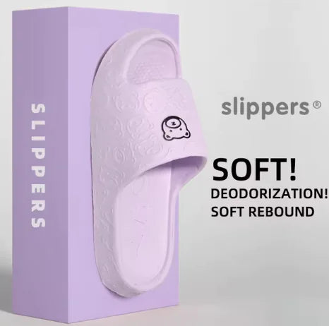 Chaussons antidérapants en caoutchouc motif ours de dessin animé pour femmes et hommes