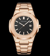 Luminous Stainless Steel Quartz Watch with Calendar