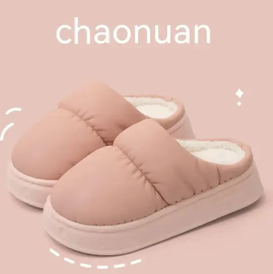 Chaussons d'intérieur/extérieur luxueux en peluche de coton