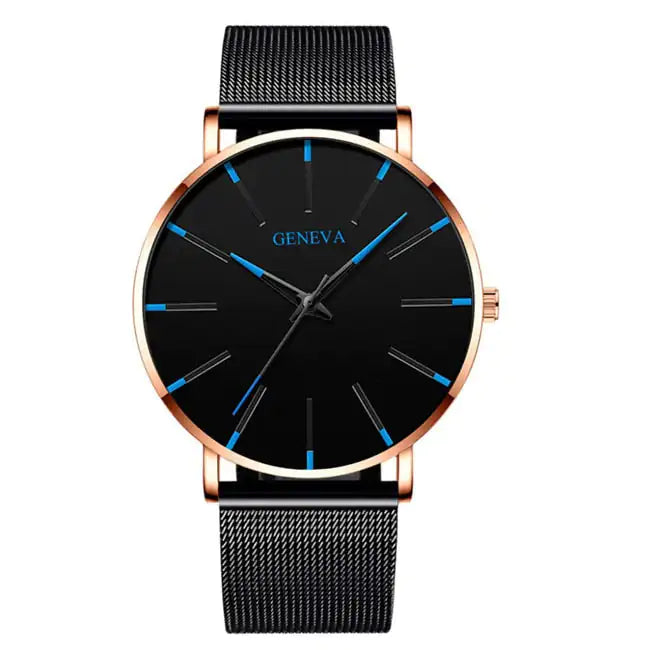 Montre élégante et minimaliste en acier inoxydable