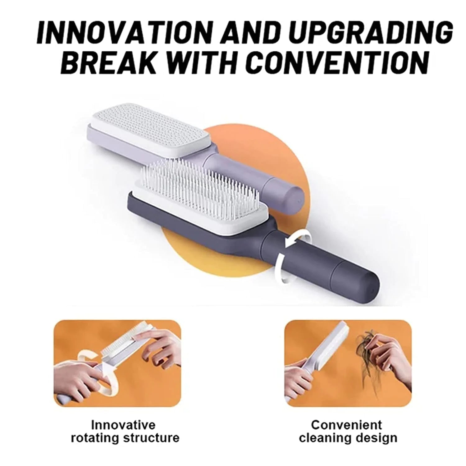 Smart Clean 4-in-1 Self-Cleaning Hair Brush