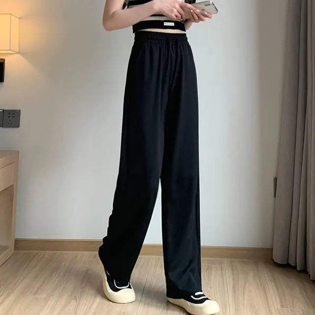 Pantalon droit taille haute vintage chic pour femme
