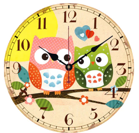 Vintage Owl Wall Clock - Rustic European Décor