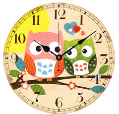 Vintage Owl Wall Clock - Rustic European Décor
