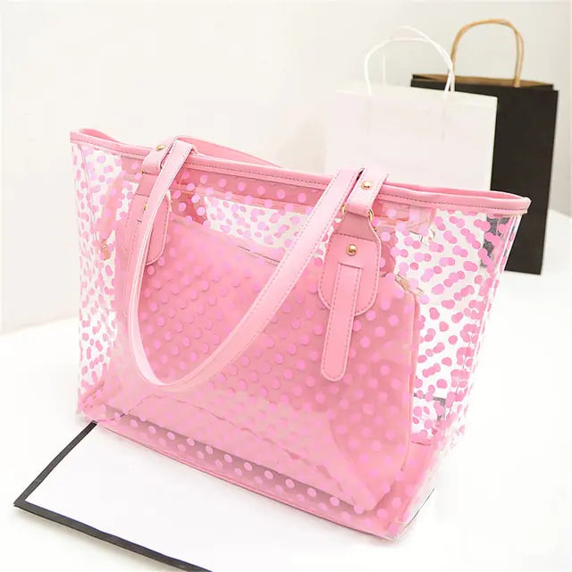 Candy-Colored Transparent Crossbody Handbag