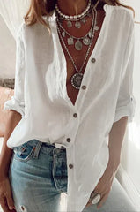Cardigan doux à col en V - Mélange de coton confortable, manches longues