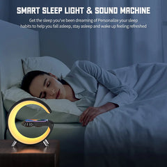 Multifunctional Wireless Charger & Alarm Clock with Bluetooth Speaker