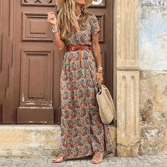 Robe longue oversize bohème printanière - Style fluide et dynamique