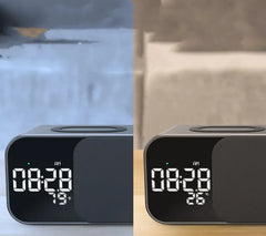 Multifunctional LED Alarm Clock with Wireless Charging & Bluetooth